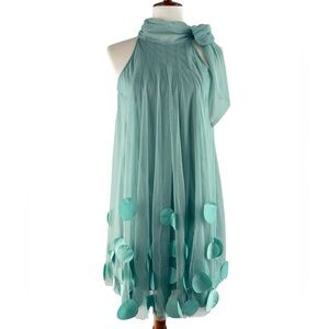 Ryu | ModCloth  Seafoam Green Halter Mesh Bubble Shift Dress